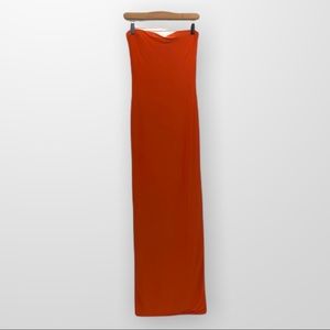 MISSGUIDED Strapless Bodycon Bandeau Dress Bright Orange Size 6